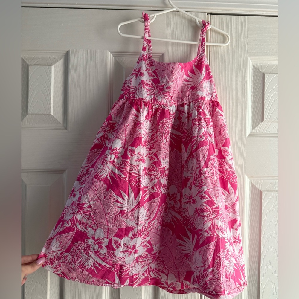 Janie & Jack Pink Tropical Palm Sundress